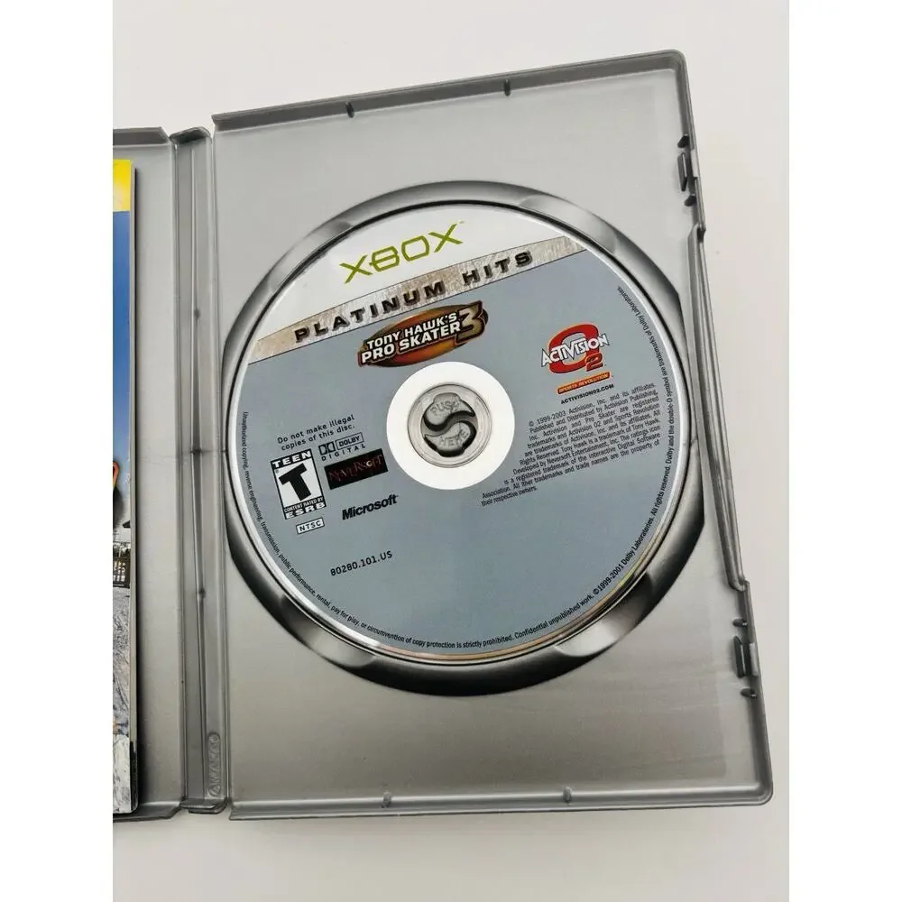 Tony Hawk's Pro Skater 3 Xbox Platinum Hits CIB With Reg Card Skate Tested Works